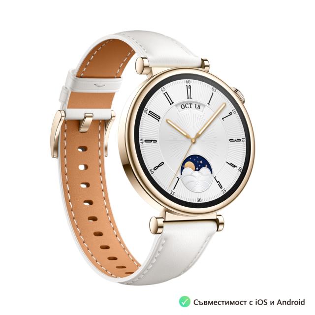 Часовник Huawei GT4 Aurora-B19L (Female), Leather + Huawei FreeBuds SE 2 ULC-CT010