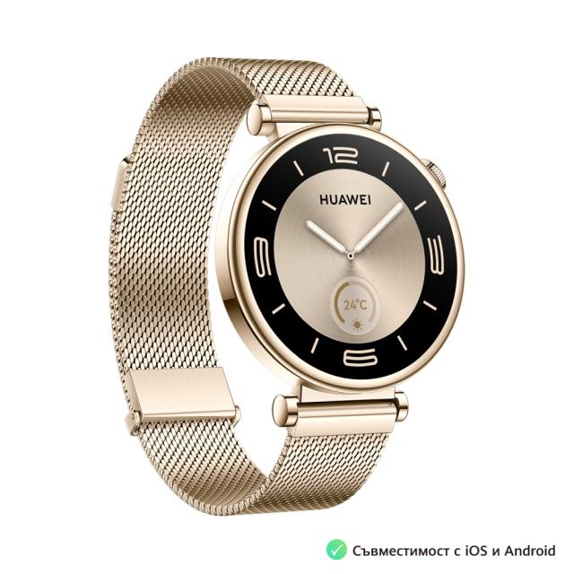Часовник Huawei GT4 Aurora-B19M (Female), Milanese + Huawei FreeBuds SE 2 ULC-CT010