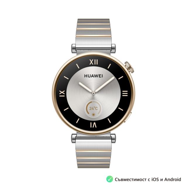 Часовник Huawei GT4 Aurora-B19T (Female), Inter-gold stainless + Huawei FreeBuds SE 2 ULC-CT010