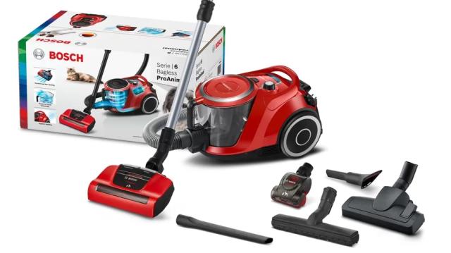 Прахосмукачка Bosch BGS41PET1 Series 6, Vacuum cleaner without bag, ProAnimal, SensorBagless Technology, AirTurbo Plus brush, Red