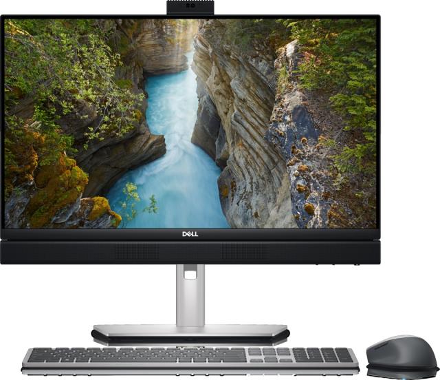 Настолен компютър Dell Optiplex 7410 AIO, Intel Core i7-13700 (8+8 Cores/30MB/2.1GHz to 5.1GHz), 23.8" FHD (1920x1080) Touch, 16GB (1X16GB) DDR5, 512GB SSD PCIe M.2, Integrated Graphics, Adj Stand, FHD Camera, WiFi 6E, BT, Wireless KB, Linux 