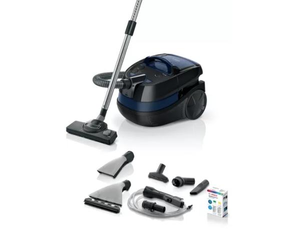 Перяща прахосмукачка Bosch BWD41700 Series 4, 3in1 Vacuum cleaner for wet and dry cleaning, 1700 W motor, 3.5 l bag, PureAir hygiene filter, Blue