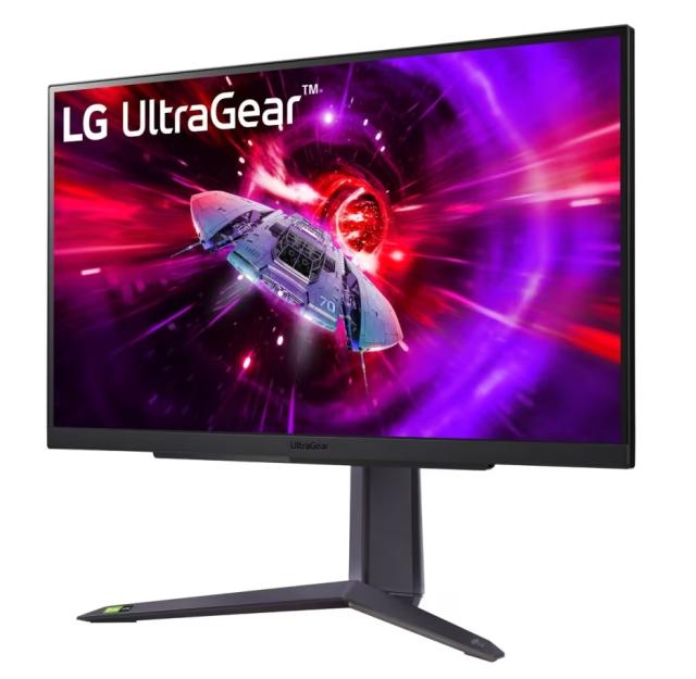 Монитор LG 27GR75Q-B, 27", UltraGear IPS 1ms (GtG), AG, QHD (2560x1440), 165Hz, HDR10, 1000:1, 300cd/m2, sRGB 99%, AMD Free-sync, NVIDIA G-Sync, HDMI, DP, Height Adjustable, Pivot, Tilt, Headphone Out, Black
