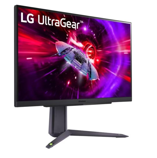 Монитор LG 27GR75Q-B, 27", UltraGear IPS 1ms (GtG), AG, QHD (2560x1440), 165Hz, HDR10, 1000:1, 300cd/m2, sRGB 99%, AMD Free-sync, NVIDIA G-Sync, HDMI, DP, Height Adjustable, Pivot, Tilt, Headphone Out, Black