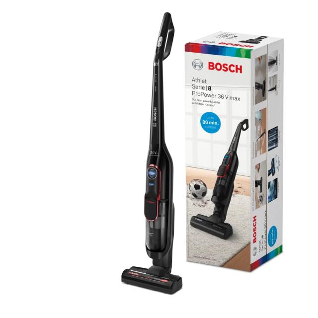 Прахосмукачка Bosch BCH87POW1, Cordless Handstick Vacuum Cleaner, Series 8, Athlet ProPower 36Vmax, AllFloor HighPower Brush, Black