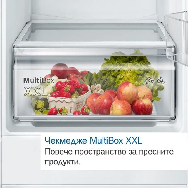 Хладилник Bosch KIV86NSE0 SER2 BI fridge-freezer, LowFrost, E, 177,2 x 54.1 cm, 267l(183+84), 35dB, Eco Airflow, BigBox, sliding hinge