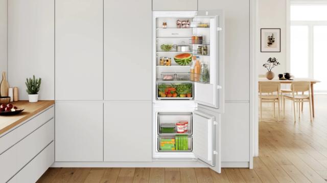 Хладилник Bosch KIV87NSE0 SER2 BI fridge-freezer, LowFrost, E, 177,2 x 54.1 cm, 270l(200+70), 35dB, Eco Airflow, BigBox, sliding hinge