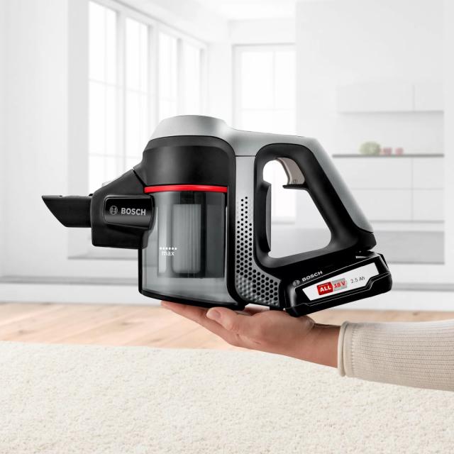 Прахосмукачка Bosch BCS612KA2, Cordless Handstick Vacuum Cleaner, Series 6, Unlimited 18Vmax, AllFloor Power brush, White