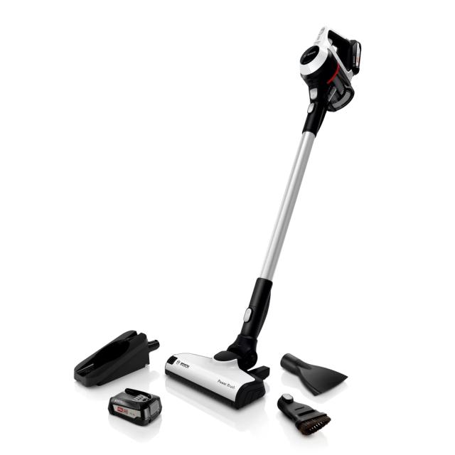 Прахосмукачка Bosch BCS612W, Cordless Handstick Vacuum Cleaner, Series 6, Unlimited 18Vmax, AllFloor Power brush, White