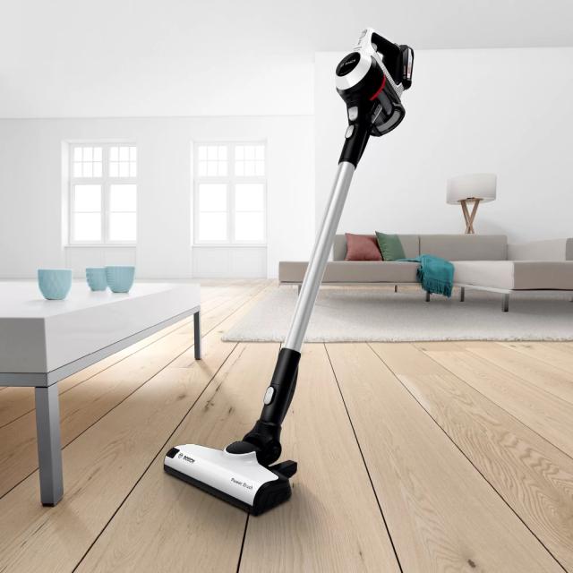 Прахосмукачка Bosch BCS612W, Cordless Handstick Vacuum Cleaner, Series 6, Unlimited 18Vmax, AllFloor Power brush, White