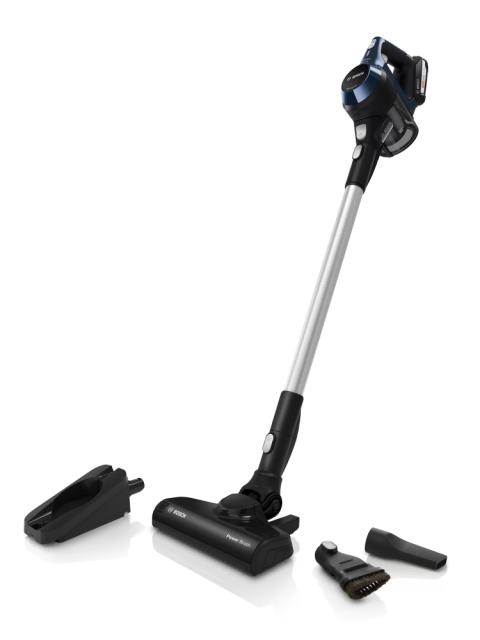 Прахосмукачка Bosch BCS611P4A, Cordless Handstick Vacuum Cleaner, Series 6, Unlimited 18Vmax, AllFloor Power brush, Blue