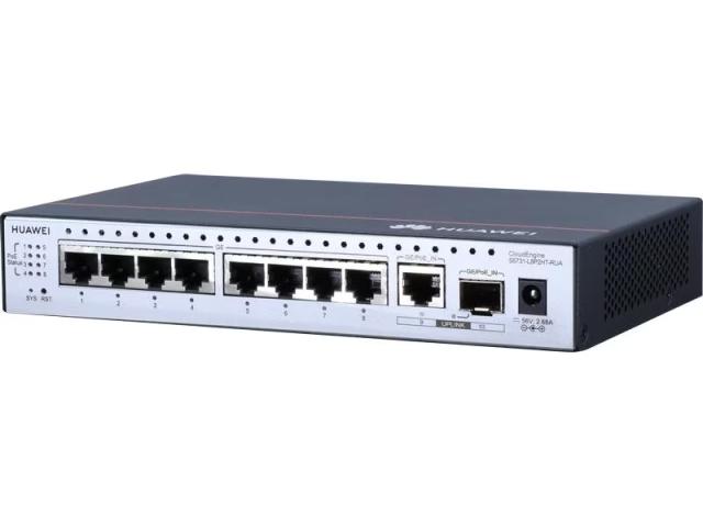 Комутатор Huawei S5731-L8P2HT-RUA (8*10/100/1000BASE-T ports, PoE+, 1*GE hybrid optical-electrical SFP port, 1*10/100/1000BASE-T port, PoE input)