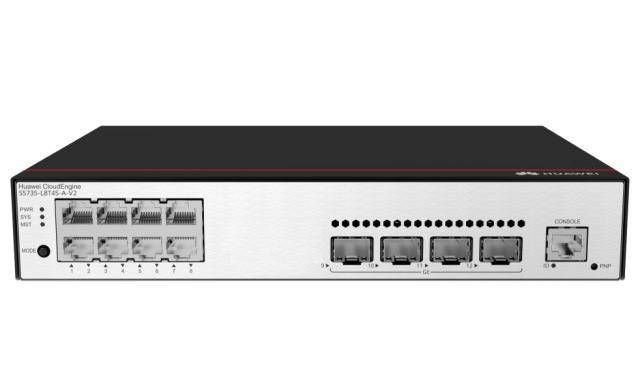 Комутатор Huawei S5735-L8T4S-A-V2 (8*10/100/1000BASE-T ports, 4*GE SFP ports, AC power)