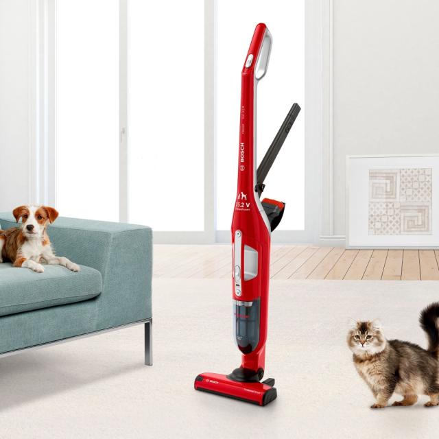 Прахосмукачка Bosch BBH3ZOO25, Wireless Vacuum Cleaner, 2 in 1, with built-in pet accessory, tornado red