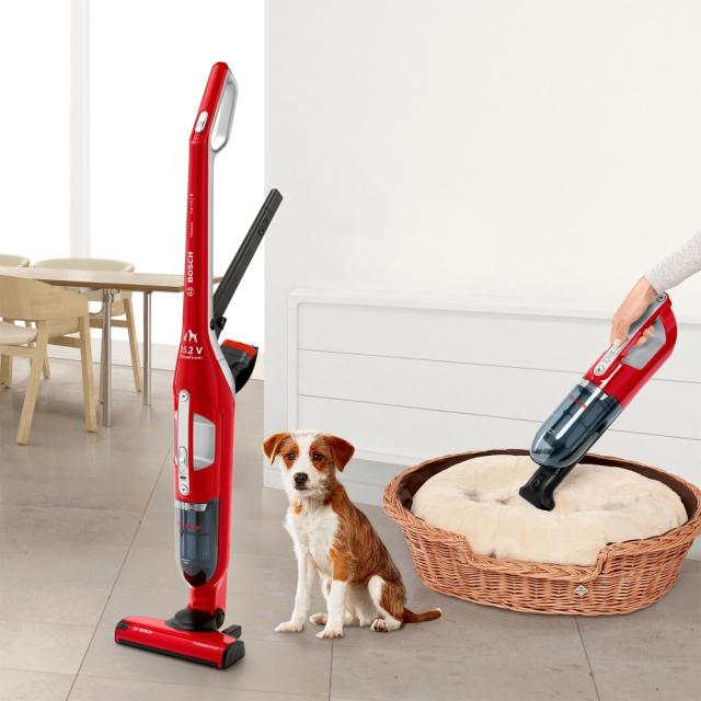 Прахосмукачка Bosch BBH3ZOO25, Wireless Vacuum Cleaner, 2 in 1, with built-in pet accessory, tornado red