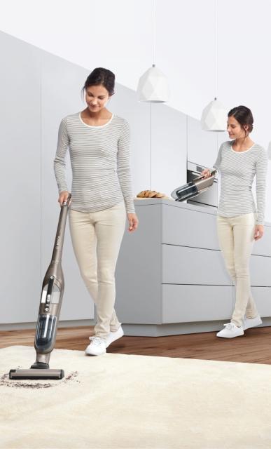 Прахосмукачка Bosch BCH3ALL21, Cordless Handstick Vacuum cleaner 2 in 1 Flexxo, Serie 4, 21.6V, built-in accessories, cinnamon brown metallic