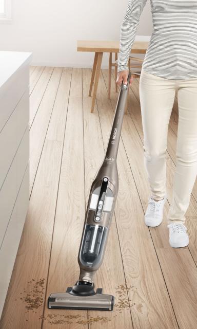 Прахосмукачка Bosch BCH3ALL21, Cordless Handstick Vacuum cleaner 2 in 1 Flexxo, Serie 4, 21.6V, built-in accessories, cinnamon brown metallic