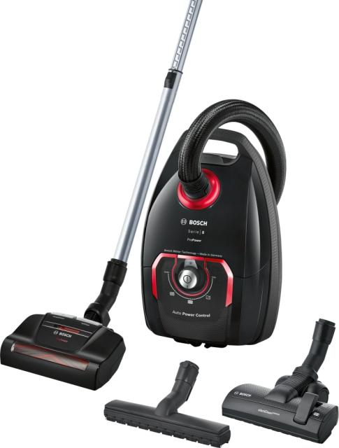 Прахосмукачка Bosch BGL8POW2, Vacuum Cleaner, ProPower, Turbo brush, PowerProtect Dustbag, 4l, 79 dB, Series 8, black