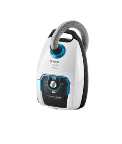 Прахосмукачка Bosch BGL8SIL6 Series 8, Vacuum cleaner with bag, 5l, ProSilence, incl. extra long joint nozzle, Sturdy textile hose, 66dB, White