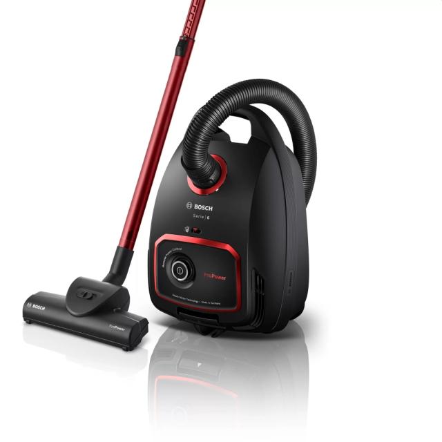 Прахосмукачка Bosch BGL6POW1 Series 6, Vacuum cleaner with bag, 4l, ProPower, Remote control, PowerProtect, Black