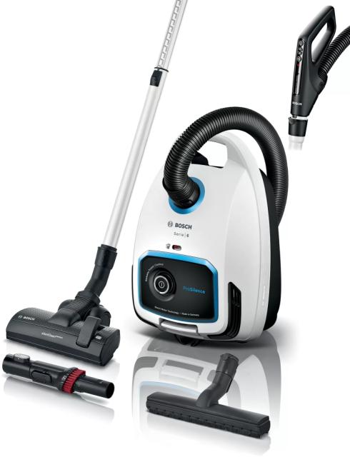 Прахосмукачка Bosch BGB6SIL1 Series 6, Vacuum cleaner with bag, 4l, ProSilence, Remote control, 66dB, White