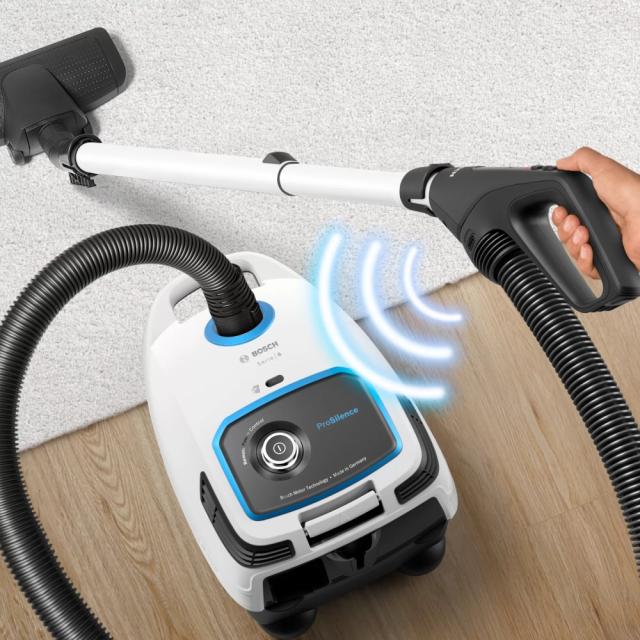 Прахосмукачка Bosch BGB6SIL1 Series 6, Vacuum cleaner with bag, 4l, ProSilence, Remote control, 66dB, White