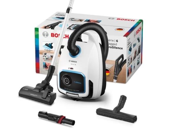 Прахосмукачка Bosch BGB6SIL1 Series 6, Vacuum cleaner with bag, 4l, ProSilence, Remote control, 66dB, White