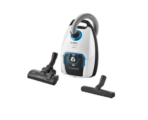 Прахосмукачка Bosch BGB8SIL1 Series 8, Vacuum cleaner with bag ProSilence, 5 l,  Automatic power control, Washable HEPA filter, Extra long cable - 15 m, White