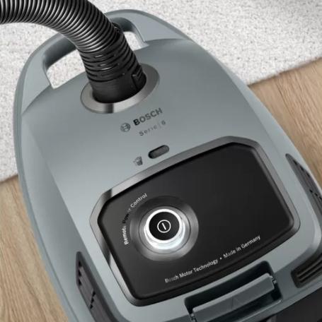 Прахосмукачка Bosch BGB6X330 Series 6, Vacuum cleaner with bag, 4 l, Washable HEPA filter, 12 m operating range, Remote control, Gray