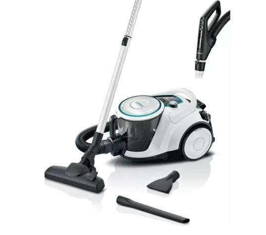 Прахосмукачка Bosch BGS41HYG1 Series 6, Vacuum cleaner without bag, ProHygienic, 2.4 l capacity, SensorBagless Technology, EasyClean system, AirCycle sensor technology, QuattroPower system, White