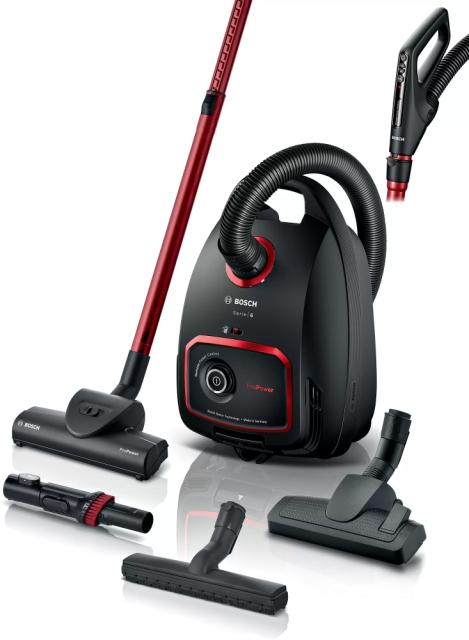 Прахосмукачка Bosch BGL6POW2 Series 6, Vacuum cleaner with bag, 4l, ProPower, Remote control, PowerProtect, Black