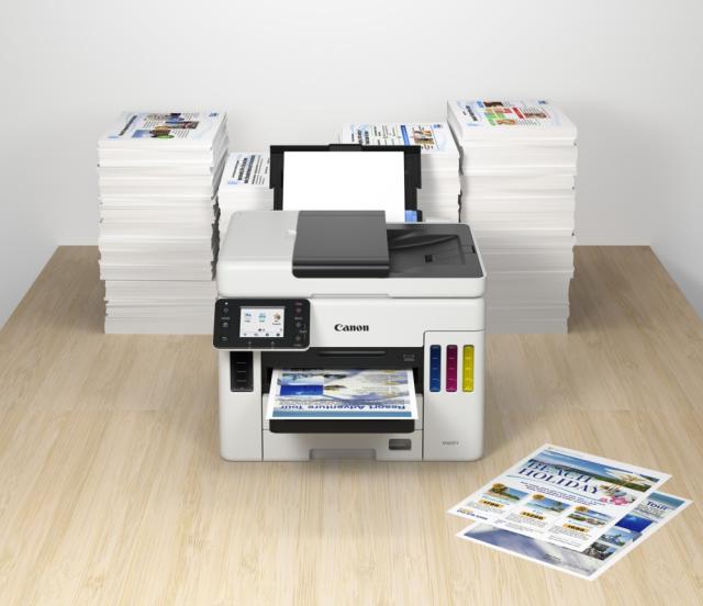 Мастилоструйно многофункционално устройство Canon MAXIFY GX7040 All-In-One, Fax, Black + Canon Red Label Superior - 80 gr/m2, A4, 2500 sheets
