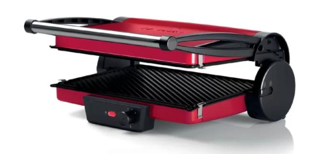 Контактен грил Bosch TCG4104, Contact grill, 2000W, red