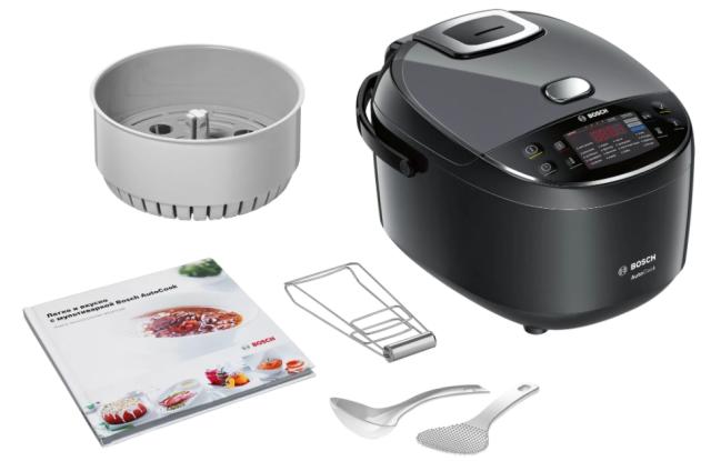 Мултикукър Bosch MUC22B42RU, Multicooker, 48 programs, large 5-liter bowl with a non-stick coating, Large temperature range 40-160 ° C, 900 W, Black