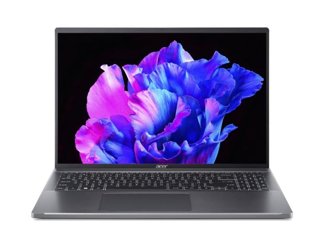 Лаптоп Acer Swift Go, SFG16-71-57PR, Intel Core i5-1335U (up to 4.6GHz, 12MB) 16" WUXGA (1920 x 1200), 1* 16GB LPDDR5, 512 PCIe SSD, Intel Iris Xe Graphics,  WIFI 6E BT 5.0, Backlit KB, FPR, No OS, Gray