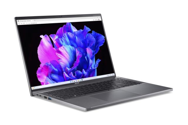 Лаптоп Acer Swift Go, SFG16-71-57PR, Intel Core i5-1335U (up to 4.6GHz, 12MB) 16" WUXGA (1920 x 1200), 1* 16GB LPDDR5, 512 PCIe SSD, Intel Iris Xe Graphics,  WIFI 6E BT 5.0, Backlit KB, FPR, No OS, Gray