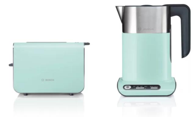 Тостер Bosch TAT8612, Compact toaster, Styline, 860 W, AutoHeat Control, Mirror heating, 9 levels, LED display with memory function, Defrost and warm setting, High lifting, Green/Silver