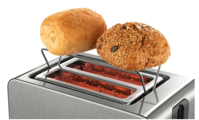Тостер Bosch TAT7S25, Compact toaster, 860-1050 W, Defrost and warm setting, High lifting, Auto power off, Grey