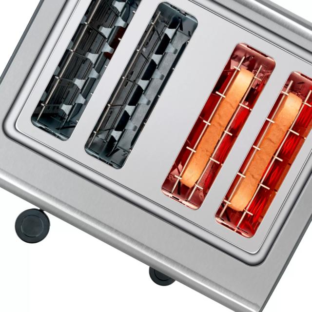 Тостер Bosch TAT7S45, Toaster, 1500-1800 W,4-slice toaster,  Auto power off, Defrost and warm setting, Grey