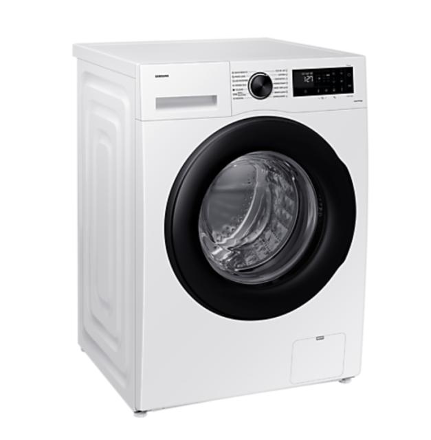 Пералня Samsung WW80CGC04DAELE, Washing Machine, 8 kg, 1400 rpm,  Digital inverter motor, Energy Efficiency A, Spin Efficiency B, Eco Bubble, Bubble Soak, Hygiene Steam, WiFi , Smart Things, AI Energy mode, White, Black door