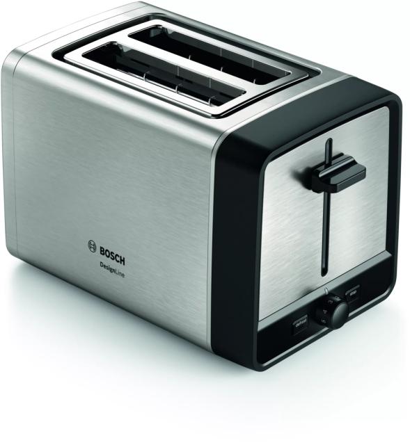 Тостер Bosch TAT5P420, Toaster, DesignLine, Stainless steel,  820-970 W, Auto power off, Defrost and warm setting, Lifting high