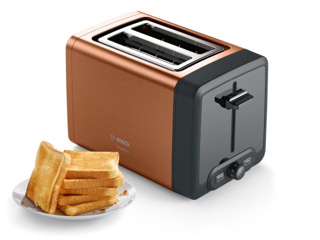 Тостер Bosch TAT4P429, Toaster,DesignLine, 820-970 W, Auto power off, Defrost and warm setting, Lifting high, Honey