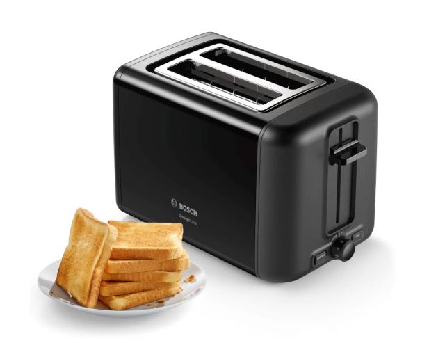 Тостер Bosch TAT3P423, Compact toaster,DesignLine, 820-970 W, Auto power off, Defrost and warm setting, Lifting high, Black