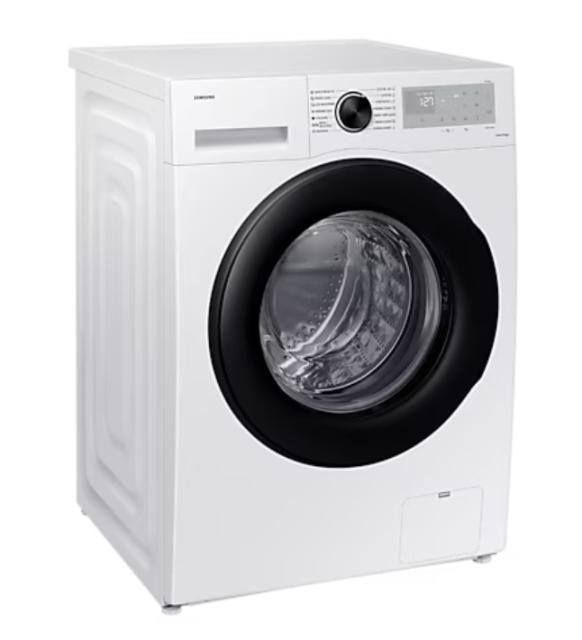 Пералня Samsung WW90CGC04DAHLE, Washing Machine, 9 kg, 1400 rpm,  Digital inverter motor, Energy Efficiency A, Spin Efficiency B, Eco Bubble, Bubble Soak, Hygiene Steam, WiFi , Smart Things, AI Energy mode, White, Black door
