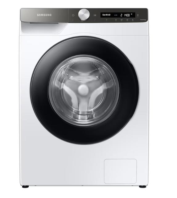 Пералня Samsung WW80T534DATAS7, Washing Machine, 8 kg, 1400 rpm,  Digital inverter motor, Energy Efficiency A, Spin Efficiency B, AI Control, Auto dispense, Eco Bubble, Bubble Soak, Hygiene Steam, WiFi , Smart Things, AI Energy mode, White, Black doo