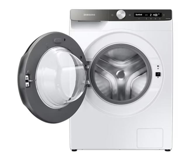 Пералня Samsung WW80T534DATAS7, Washing Machine, 8 kg, 1400 rpm,  Digital inverter motor, Energy Efficiency A, Spin Efficiency B, AI Control, Auto dispense, Eco Bubble, Bubble Soak, Hygiene Steam, WiFi , Smart Things, AI Energy mode, White, Black doo