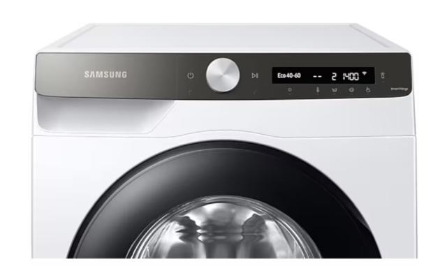 Пералня Samsung WW80T534DATAS7, Washing Machine, 8 kg, 1400 rpm,  Digital inverter motor, Energy Efficiency A, Spin Efficiency B, AI Control, Auto dispense, Eco Bubble, Bubble Soak, Hygiene Steam, WiFi , Smart Things, AI Energy mode, White, Black doo