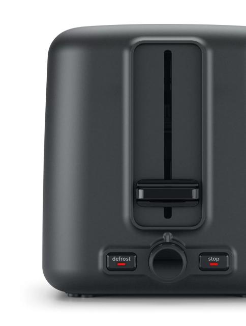 Тостер Bosch TAT3P424, Toaster, Compact toaster,DesignLine, 820-970 W, Auto power off, Defrost and warm setting, Lifting high, Red