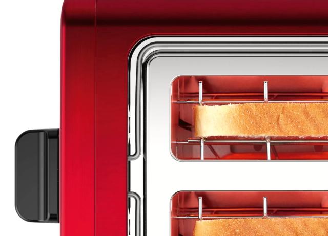 Тостер Bosch TAT3P424, Toaster, Compact toaster,DesignLine, 820-970 W, Auto power off, Defrost and warm setting, Lifting high, Red