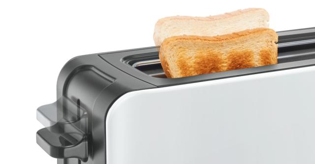 Тостер Bosch TAT6A001, Long slot toaster Toaster, ComfortLine, 915-1090 W, Auto power off, Defrost and warm setting, Lifting high, White
